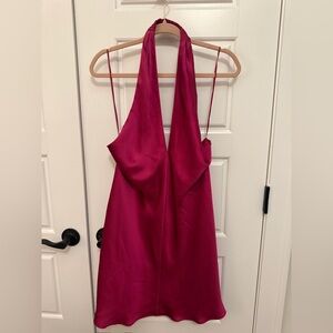 Steve Madden Fuschia Halter Backless Slip Dress